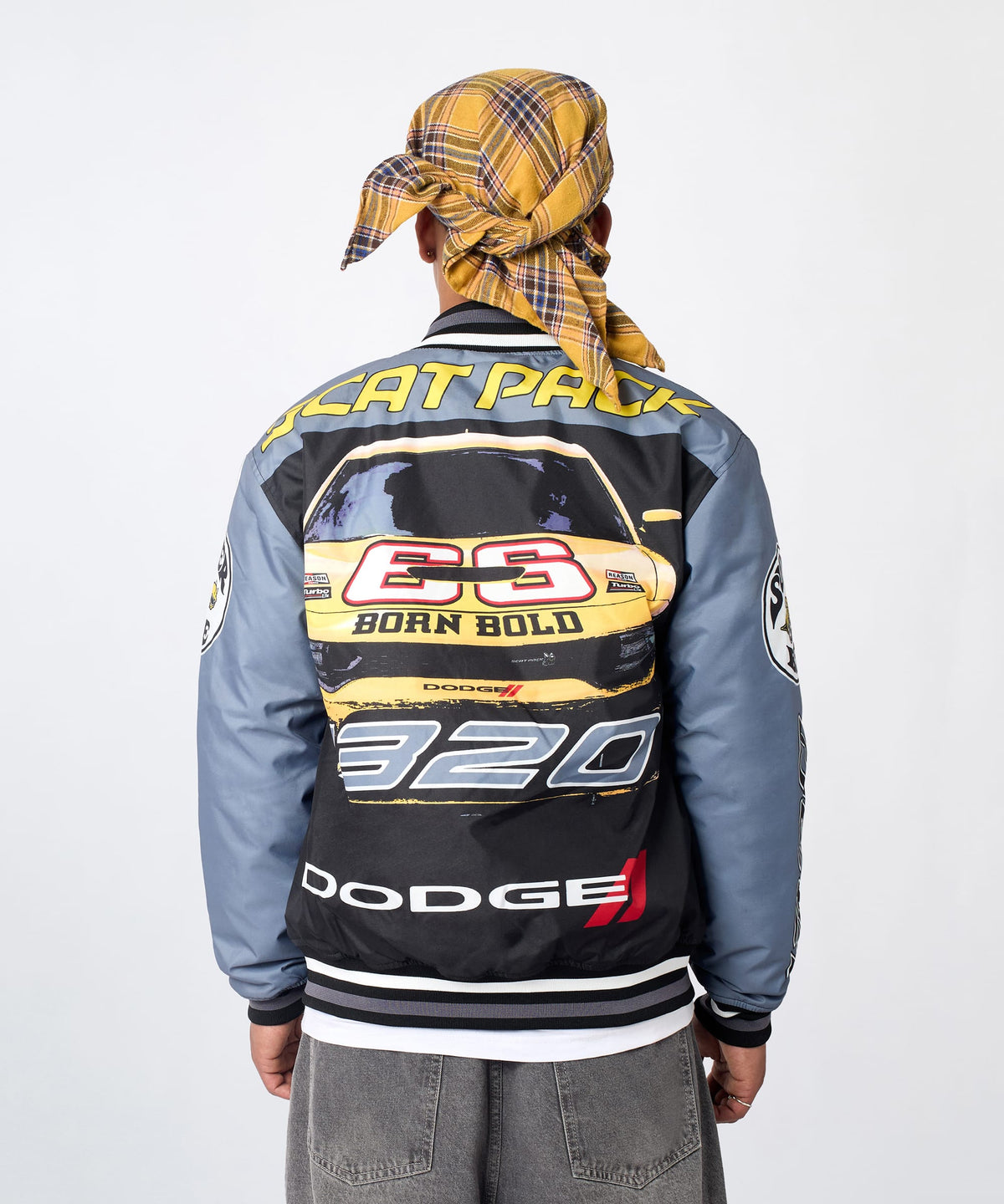 Reason Clothing Essential Dodge Scatpack Racing Varsity Jacket - Black