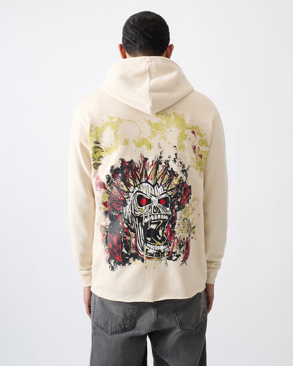 Reason Clothing New Mayhem Fleece Graphic Zip Hoodie - Khaki