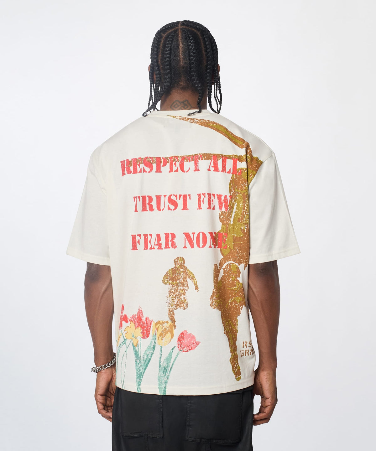 Reason Clothing Essential Soldier Respect All Short Sleeve Tee - Cream