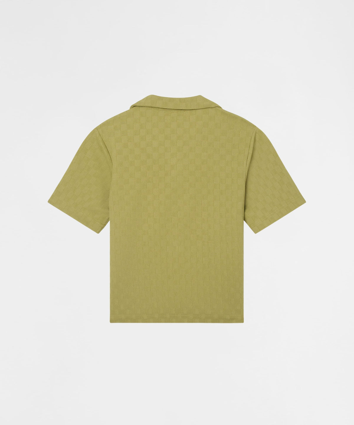 Reason Clothing Essential Jacquard Knit Short Sleeve Button-Down Shirt - Olive Green