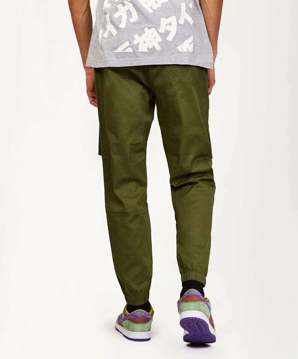 Reason Clothing Customer Favorite Mind Reflective Detail Twill Cargo Pants - Green