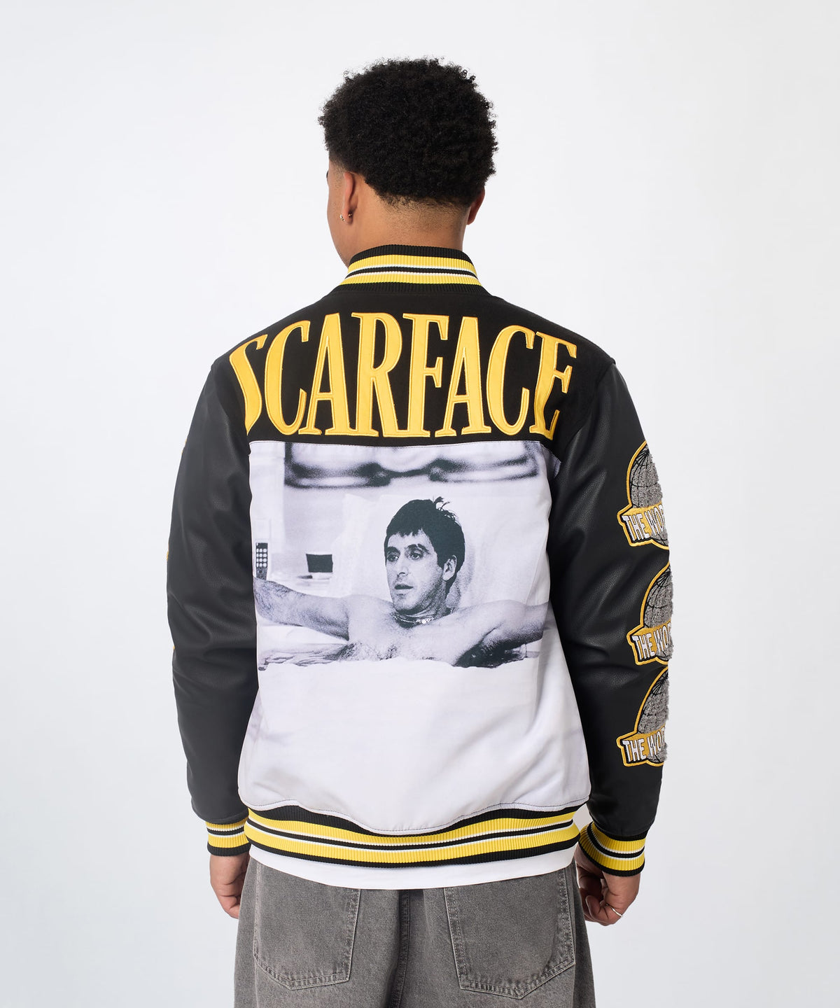 Reason Clothing Deals Scarface PU Varsity Jacket
