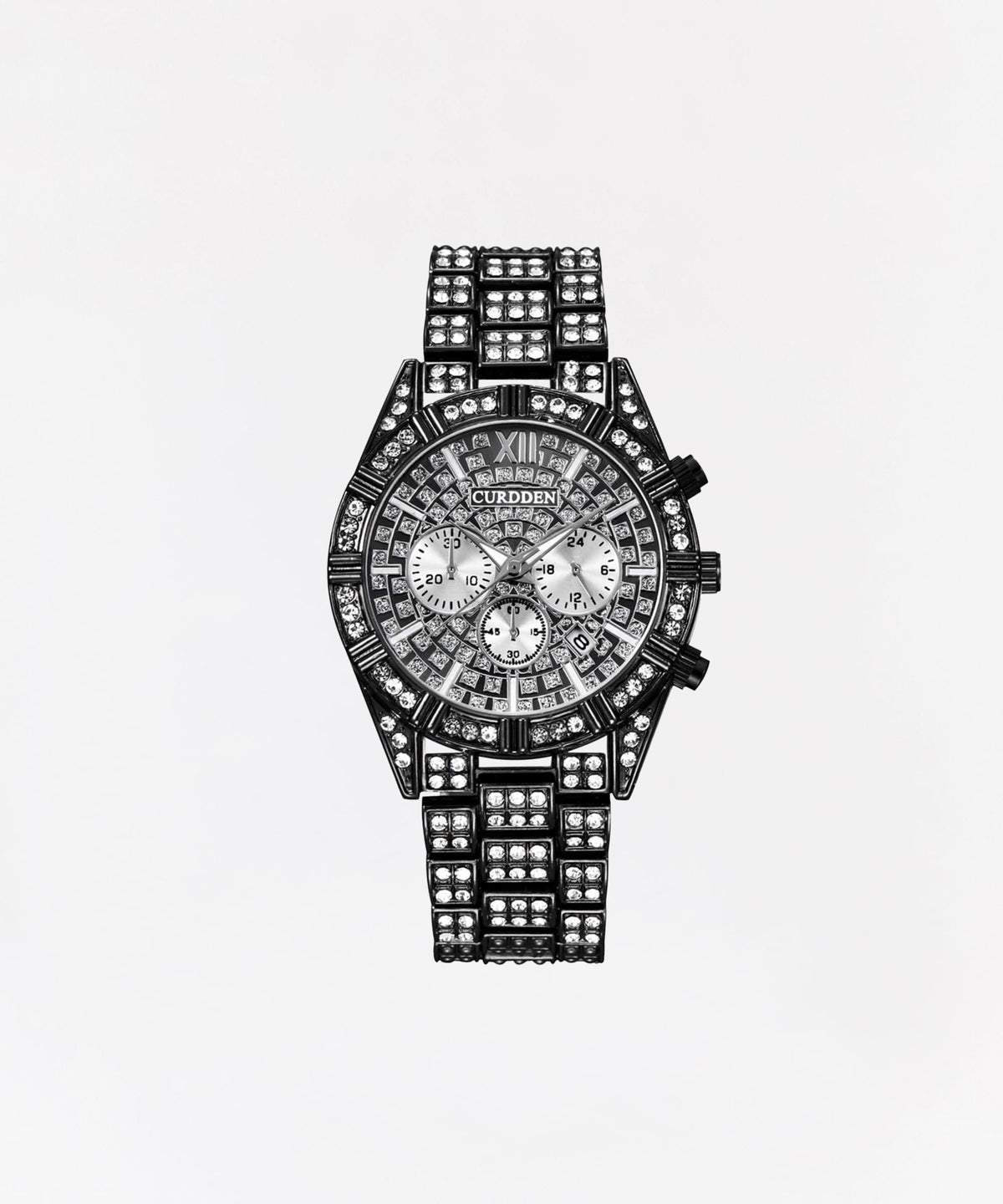 Reason Clothing Popular Santorini Silver Black Diamond Watch