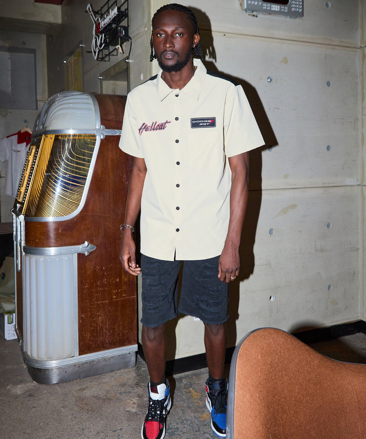 Reason Clothing Value Dodge Hellcat Mechanics Button Down Shirt - Khaki