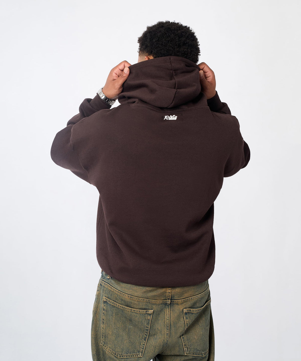 Reason Clothing Trending Essential Pull Over Boxy Fit Hoodie - Brown