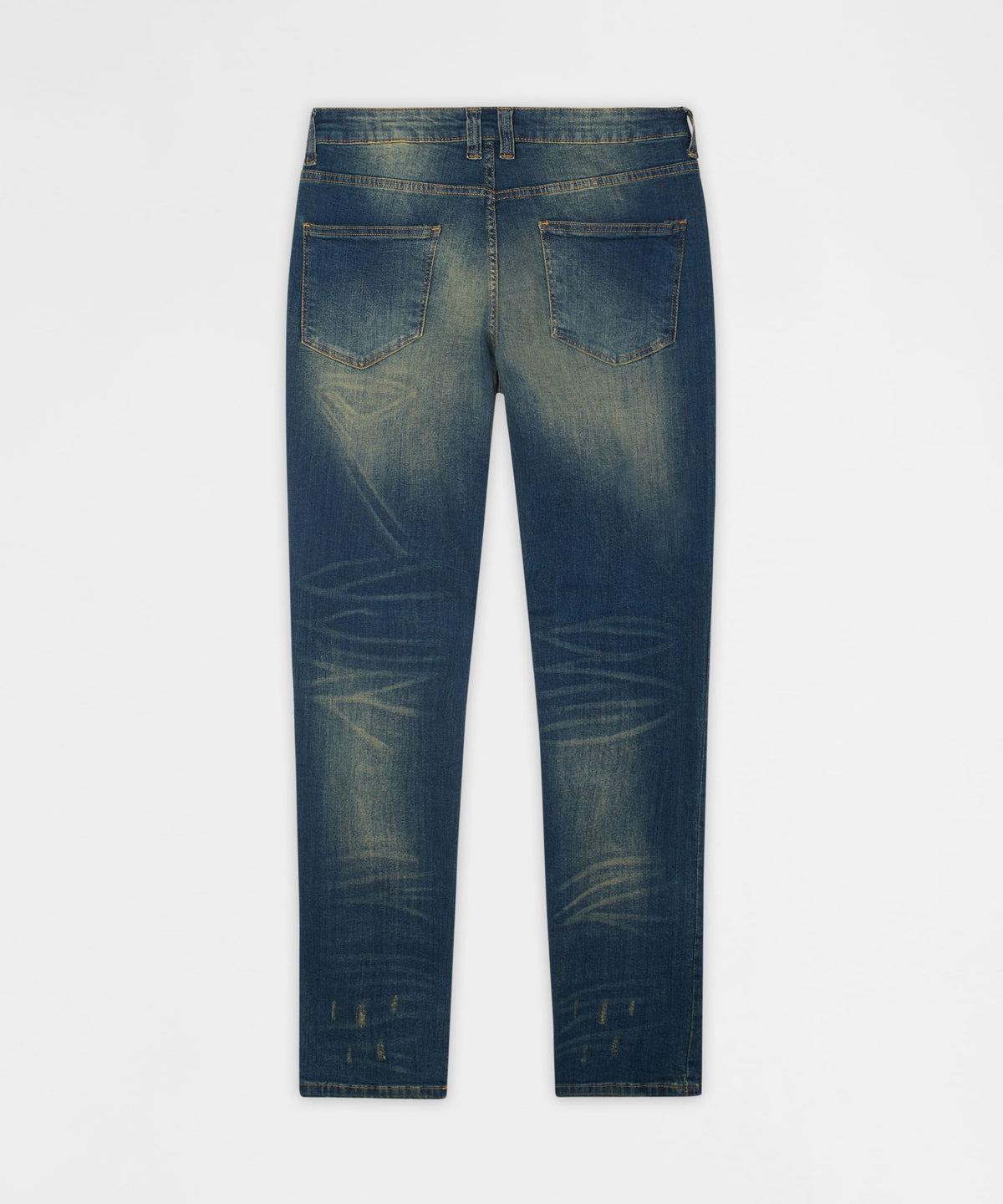 Reason Clothing Essential Essential Distressed Skinny Jeans - Dark Blue