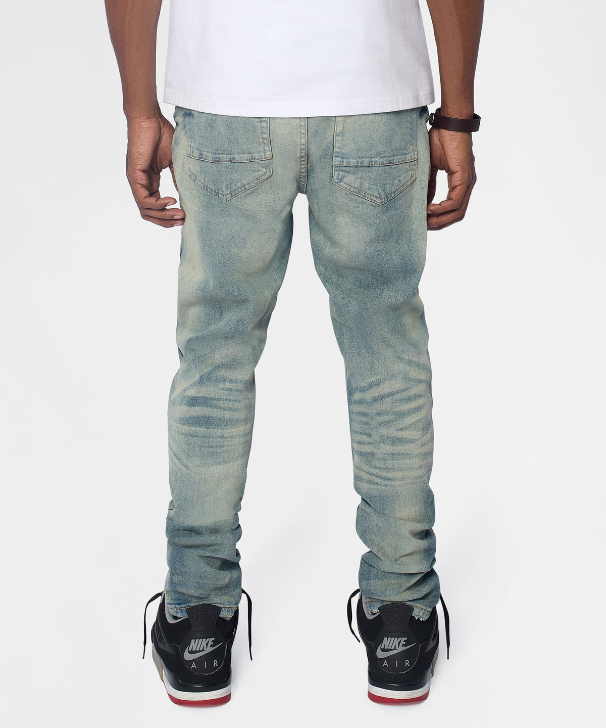 Reason Clothing Sale Drifter Distressed Skinny Jeans - Medium Indigo