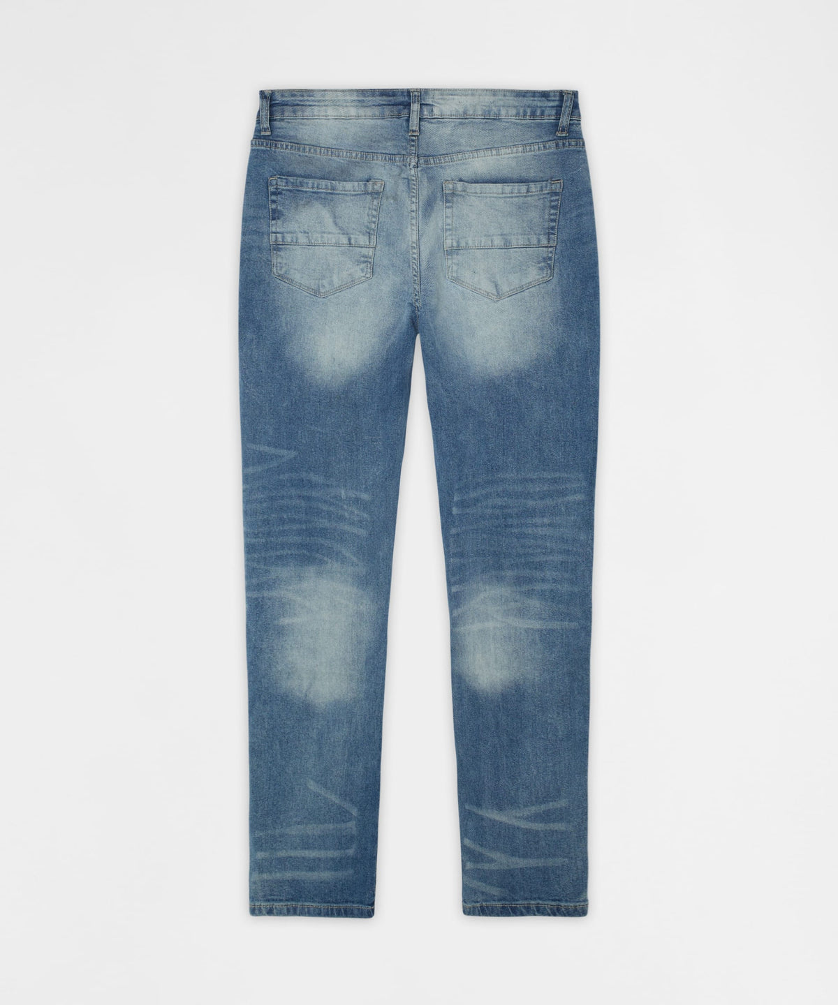 Reason Clothing Top Pick Rebel Distressed Skinny Jeans - Medium Indigo