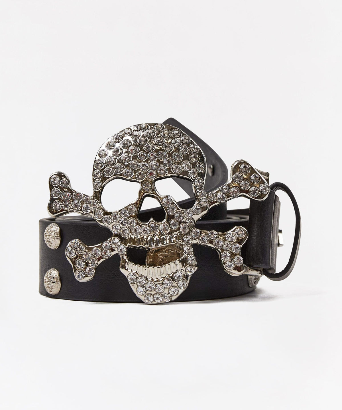 Reason Clothing Top Pick Skully Faux Leather Belt
