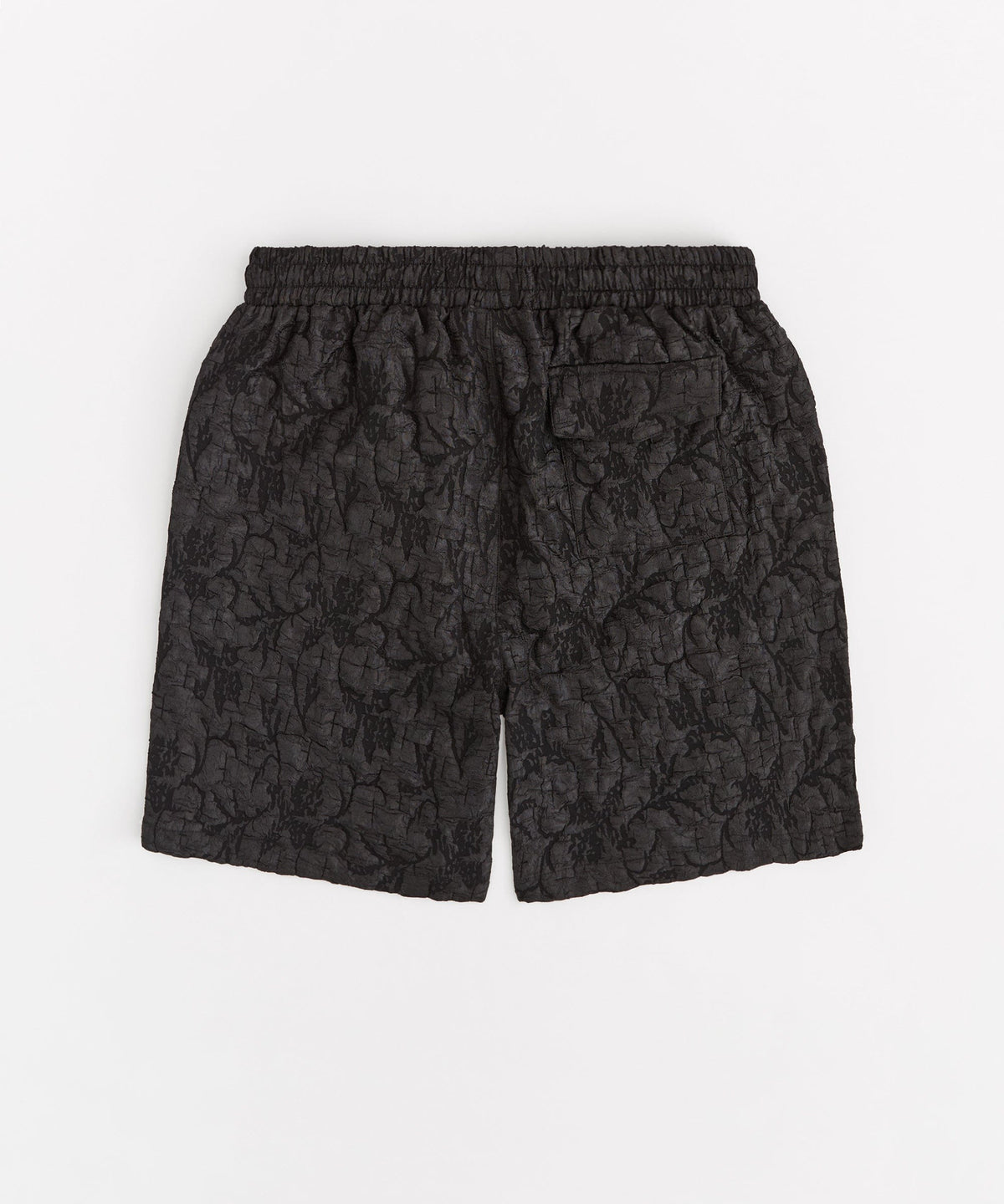 Reason Clothing Quality Tonal Floral Textured Short - Black