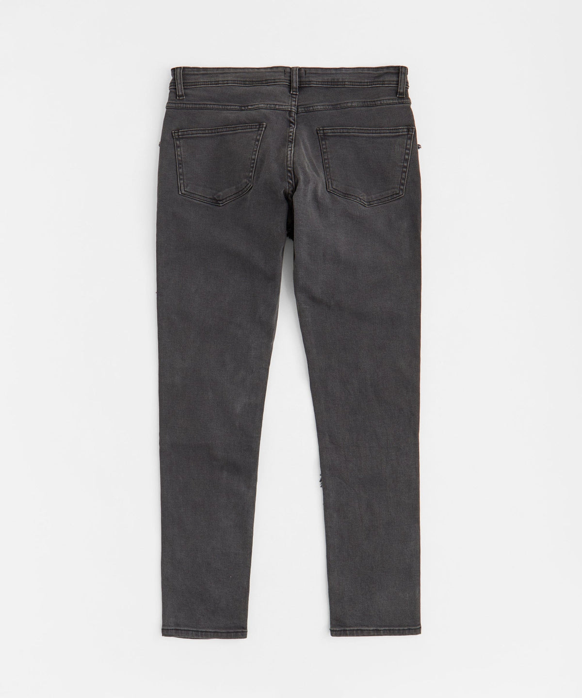 Reason Clothing Featured Heavy Distressed Frayed Skinny Jean - Dark Grey
