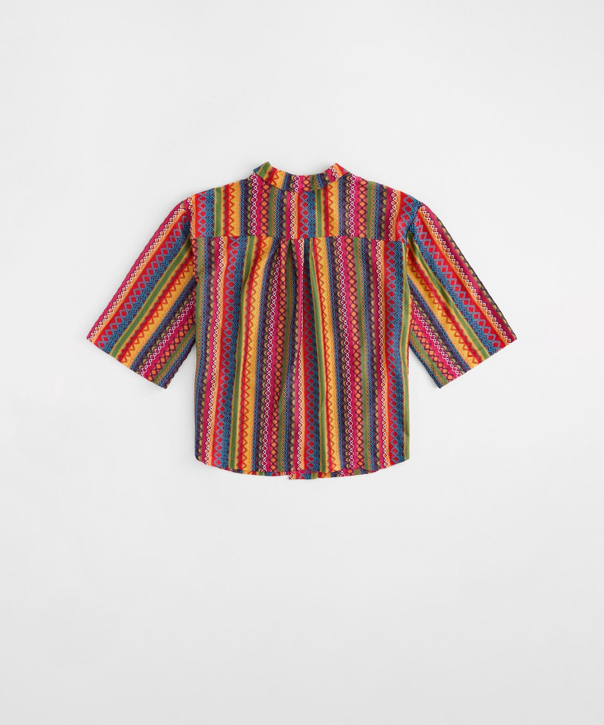 Reason Clothing Deals Tribal Stripe Women Plus Size Textured Knit Short Sleeve Shirt - Multi
