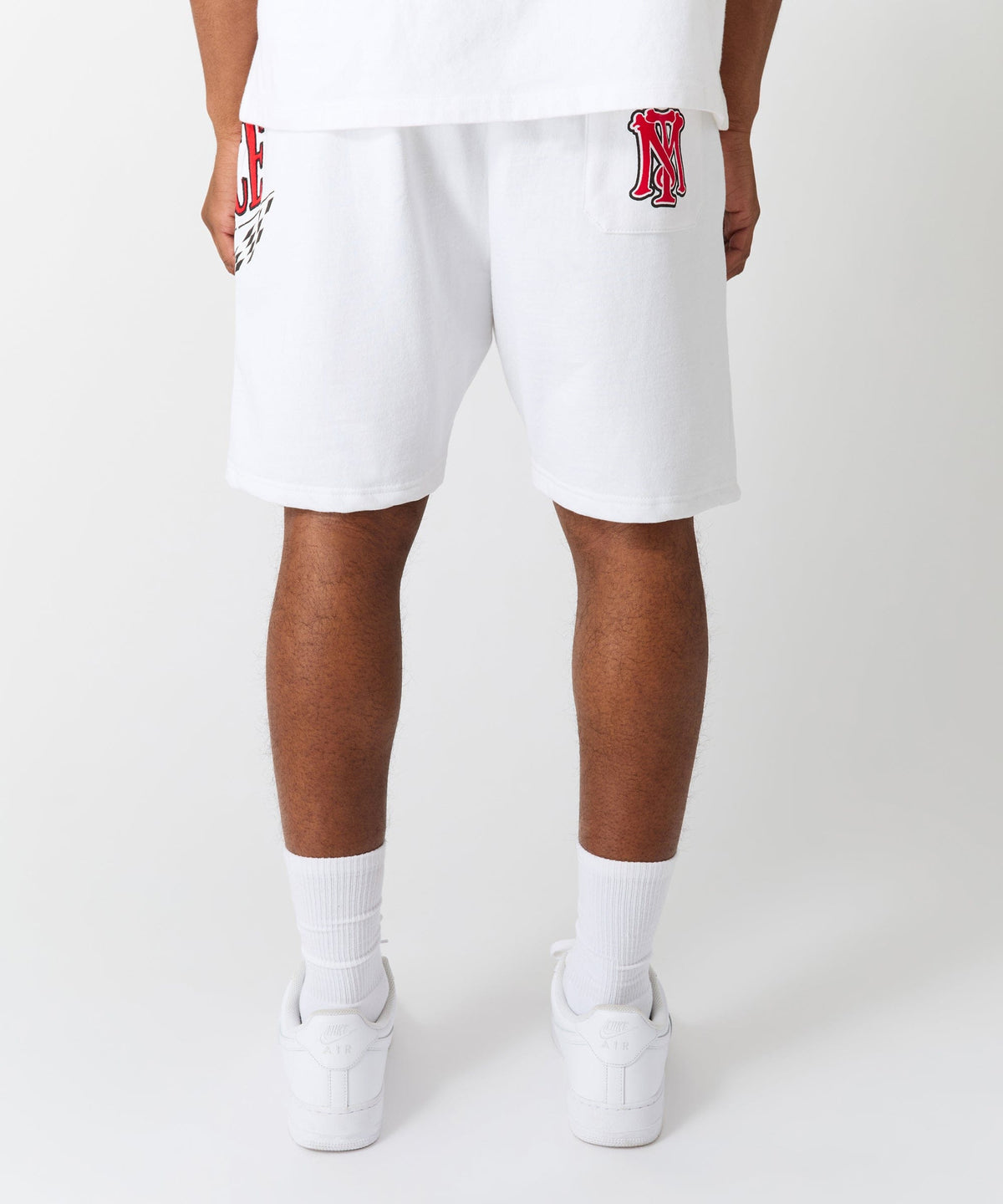 Reason Clothing Top Pick Scarface Applique Racing Short - White