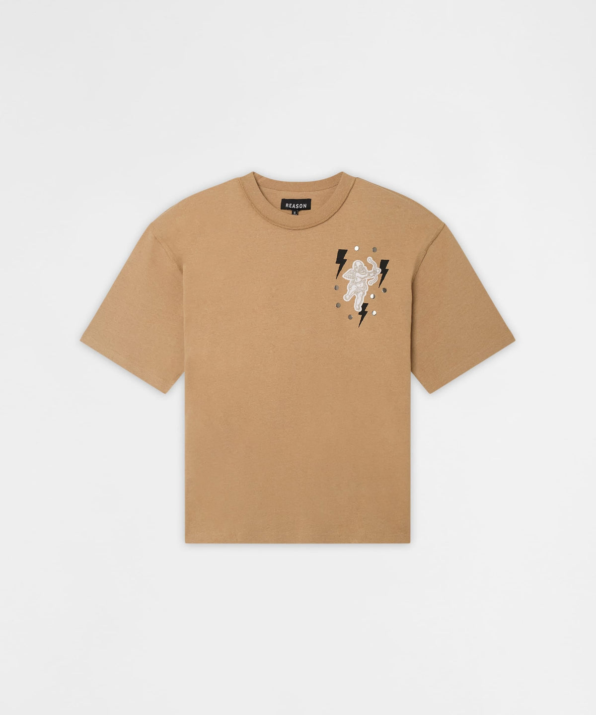 Reason Clothing Quality Mindset Applique Washed Short Sleeve Tee - Khaki