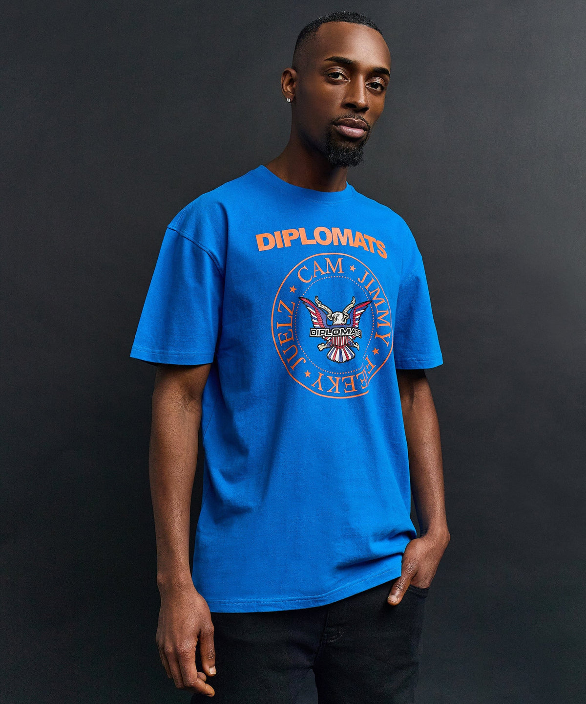 Reason Clothing Best Price Dipset Crest Graphic Short Sleeve Tee - Blue