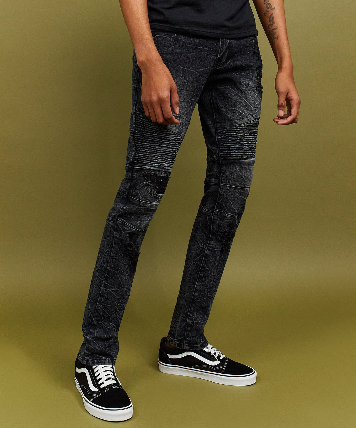 Reason Clothing Premium Emmett Moto Slim Jeans