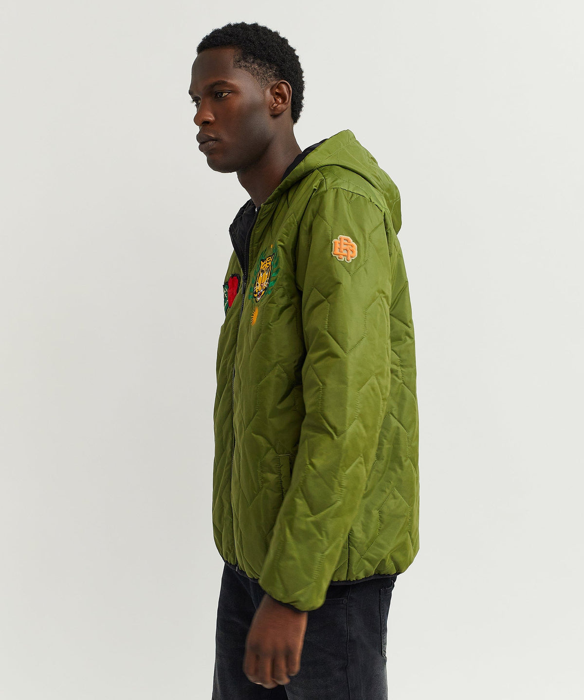 Reason Clothing Discount Quilted Hooded Jacket