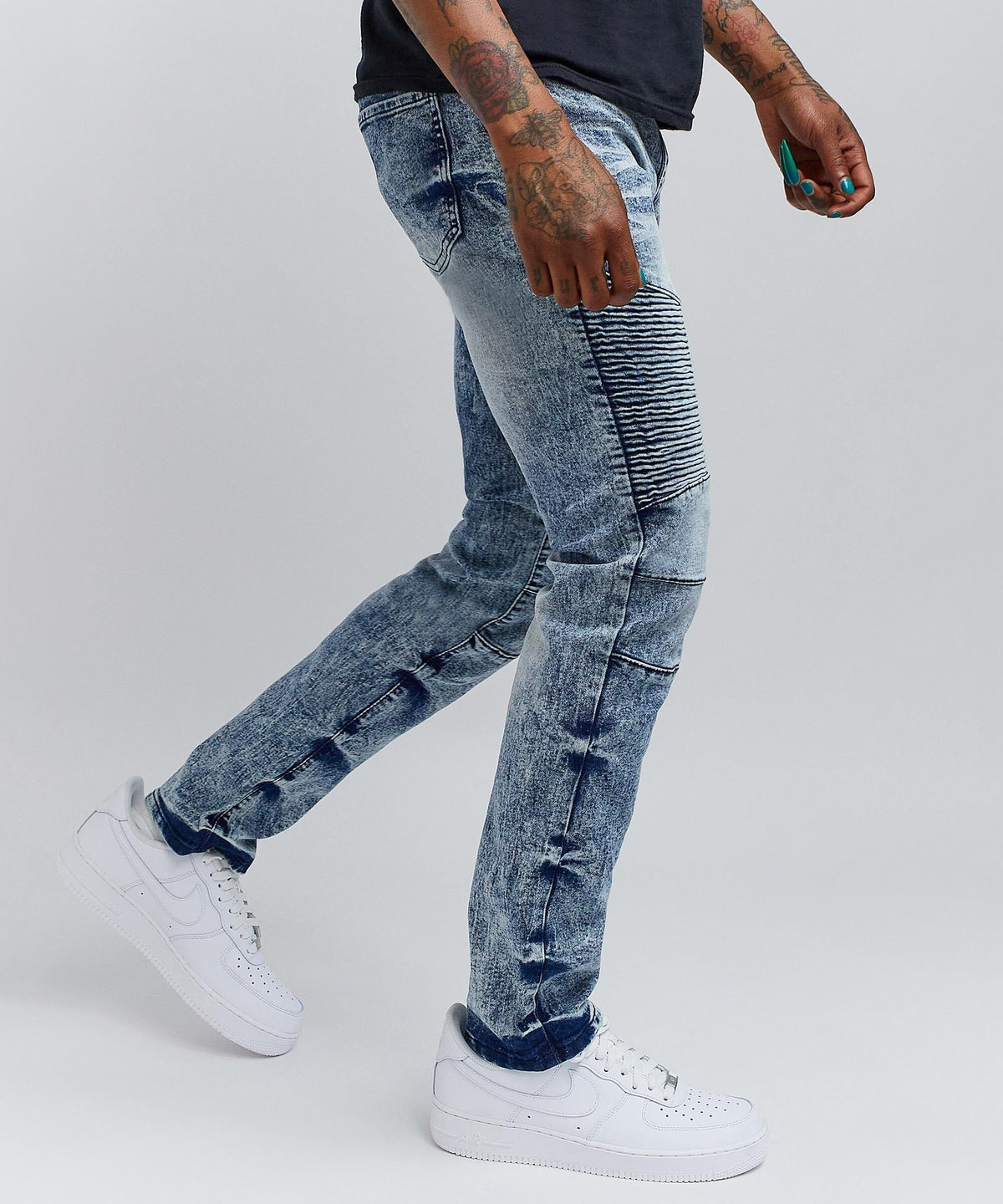 Reason Clothing Special Offer Wright Washed Denim Jeans - Blue