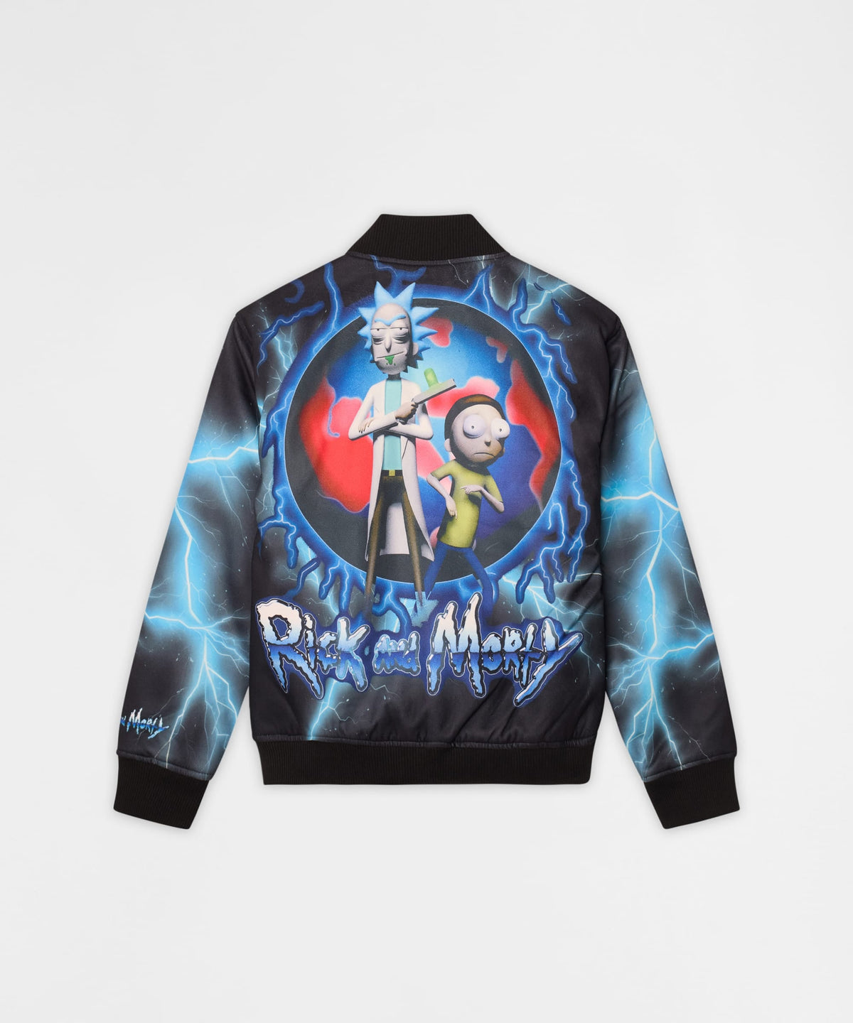 Reason Clothing Special Offer Rick & Morty Graphic Varsity Jacket - Black