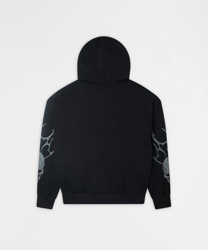 Reason Clothing Best Seller Sin Again PU Applique Hoodie - Black