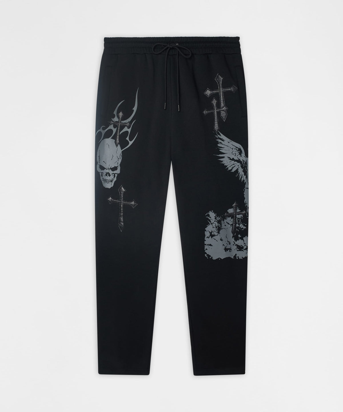 Reason Clothing Exclusive Sin Again PU Applique Pants - Black