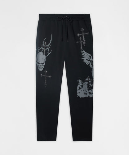 Reason Clothing Exclusive Sin Again PU Applique Pants - Black