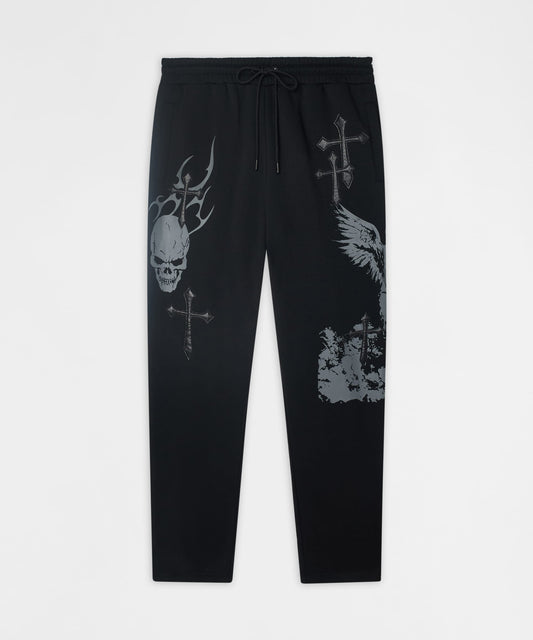 Reason Clothing Exclusive Sin Again PU Applique Pants - Black