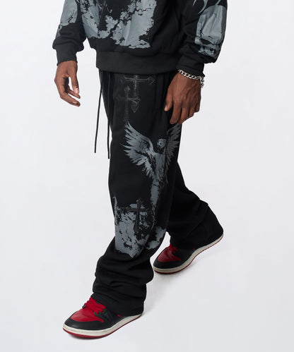 Reason Clothing Exclusive Sin Again PU Applique Pants - Black