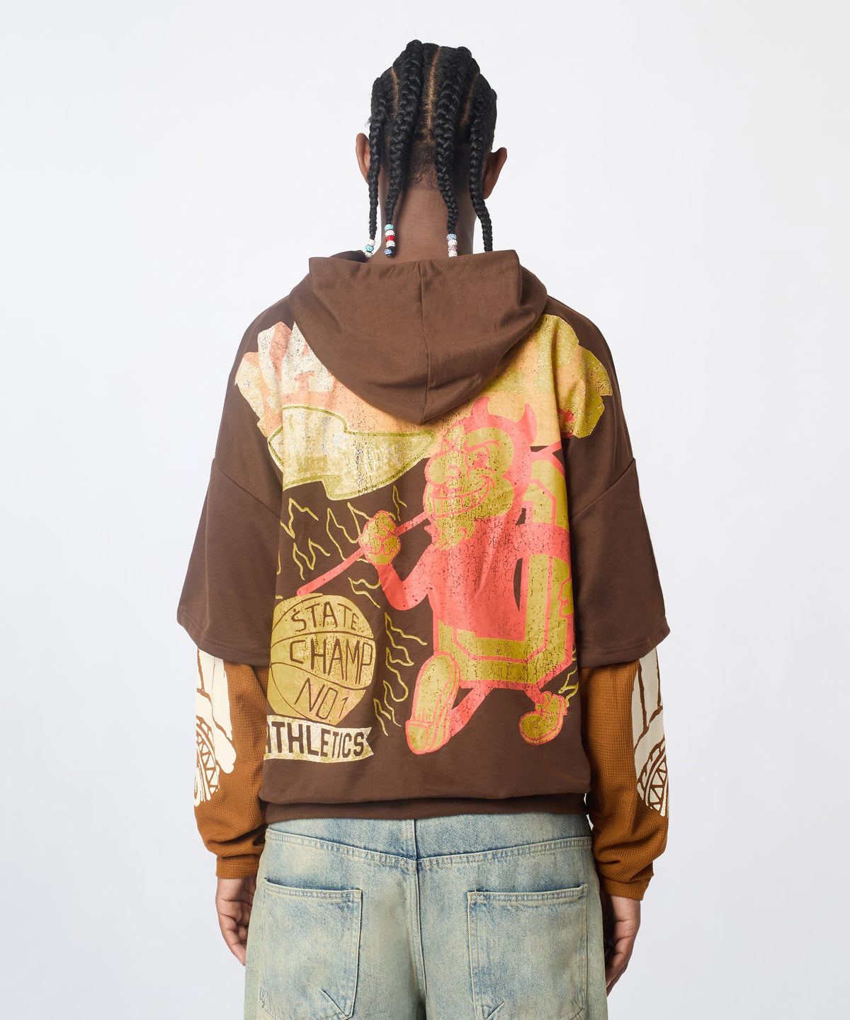 Reason Clothing Hot Sale Masters 2fer Pullover Hoodie - Brown