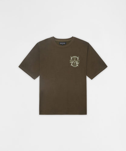 Reason Clothing Smart Buy Not Perfect Embroidered French Terry Short Sleeve Tee - Olive Green