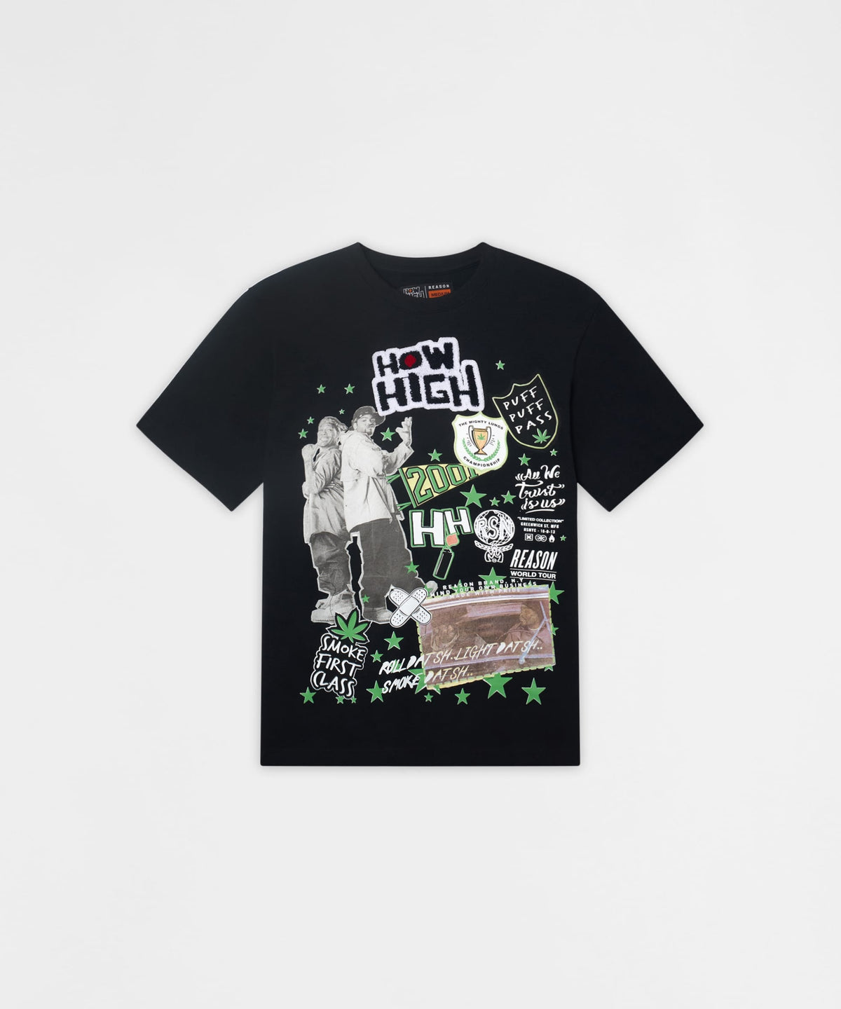 Reason Clothing Best Seller How High Trust Embroidered Short Sleeve Tee - Black
