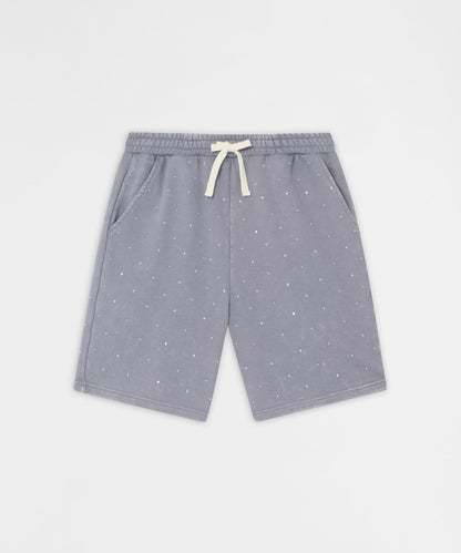 Reason Clothing Classic Washed Rhinestone Short - Grey