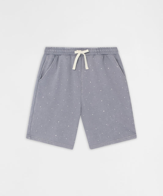 Reason Clothing Classic Washed Rhinestone Short - Grey