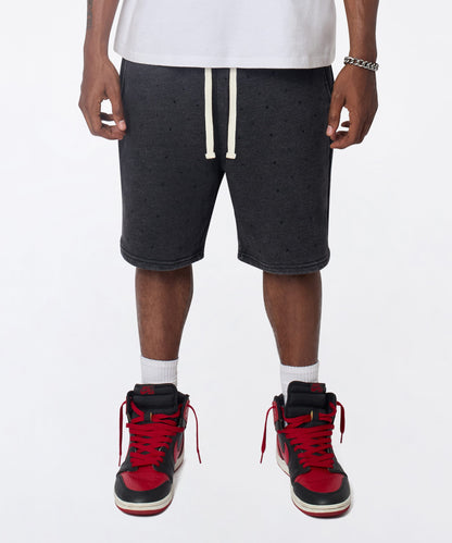 Reason Clothing Classic Washed Rhinestone Short - Black