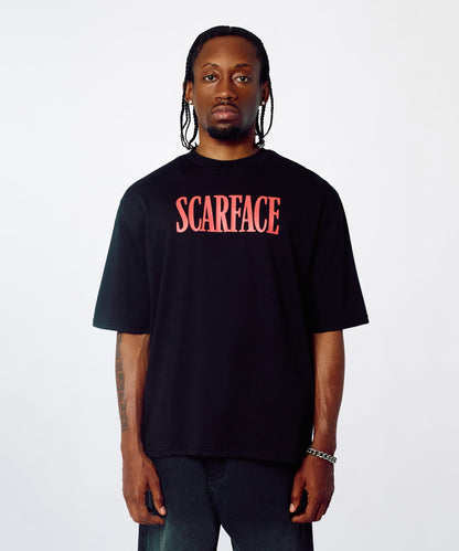 Reason Clothing Premium Scarface Washed Short Sleeve Tee - Black