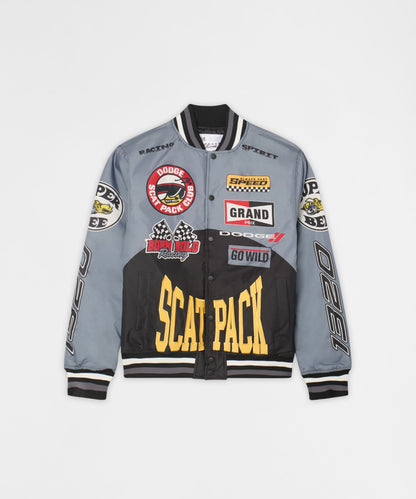 Reason Clothing Essential Dodge Scatpack Racing Varsity Jacket - Black