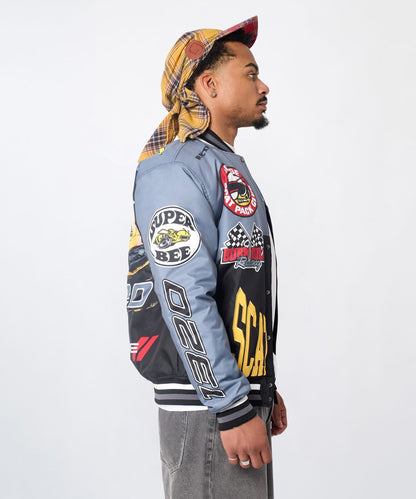 Reason Clothing Essential Dodge Scatpack Racing Varsity Jacket - Black