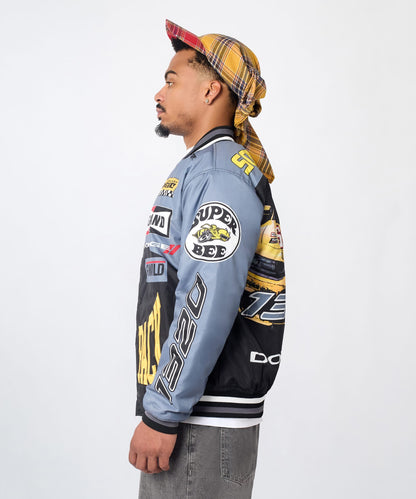 Reason Clothing Essential Dodge Scatpack Racing Varsity Jacket - Black