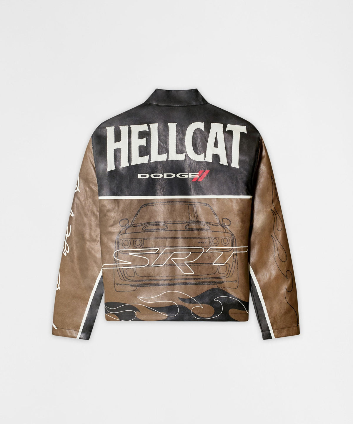 Reason Clothing Value Dodge Hellcat Moto Jacket PU - Khaki
