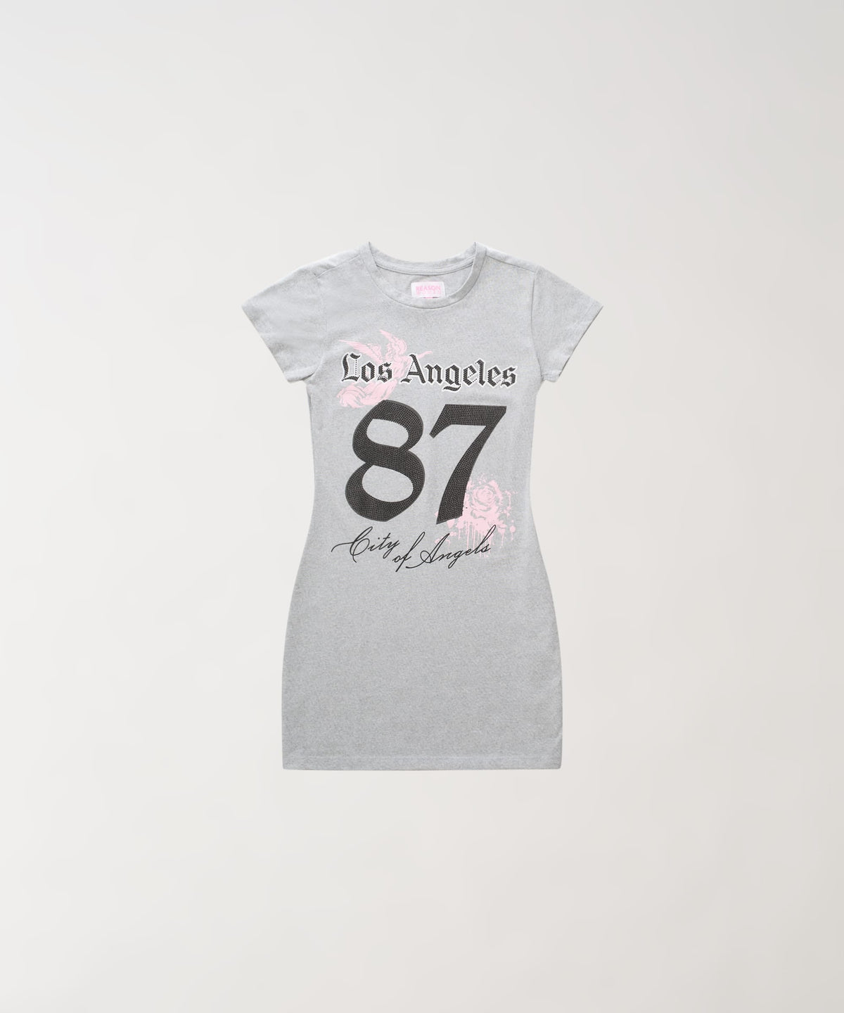 Reason Clothing Quality LA Angels Graphic Bodycon Women's Dress - Grey