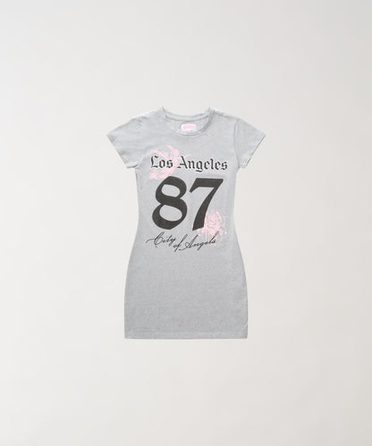 Reason Clothing Quality LA Angels Graphic Bodycon Women's Dress - Grey