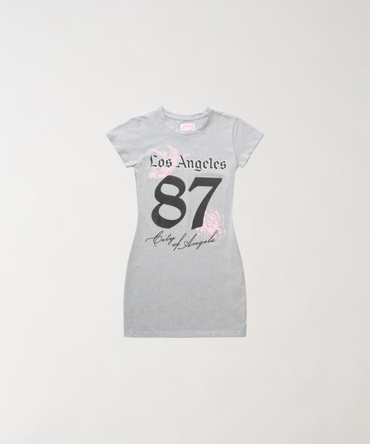 Reason Clothing Quality LA Angels Graphic Bodycon Women's Dress - Grey