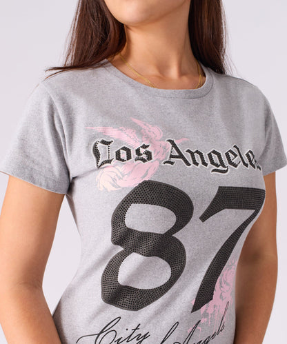 Reason Clothing Quality LA Angels Graphic Bodycon Women's Dress - Grey