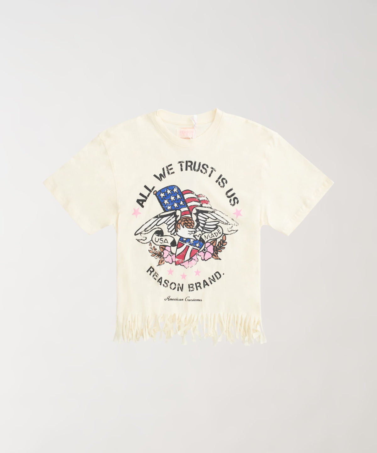 Reason Clothing Classic All We Trust Women's Graphic Short Sleeve Tee - Cream