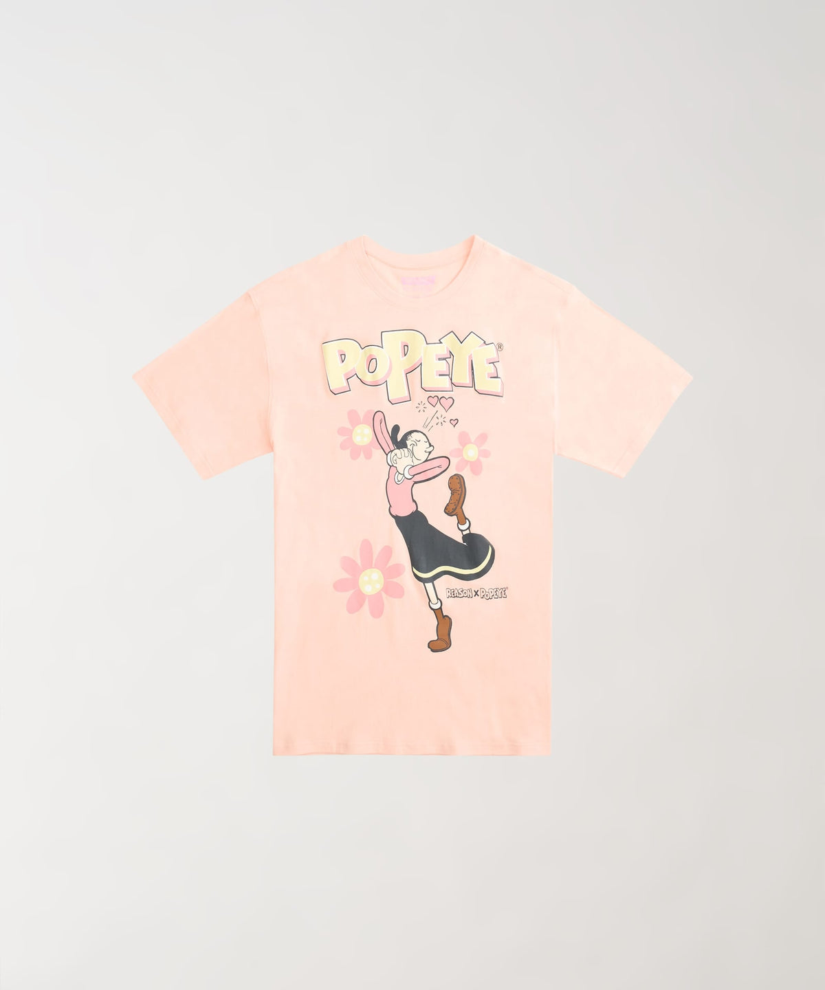 Reason Clothing Signature Popeye Olive Women's Graphic Short Sleeve Tee - Pink