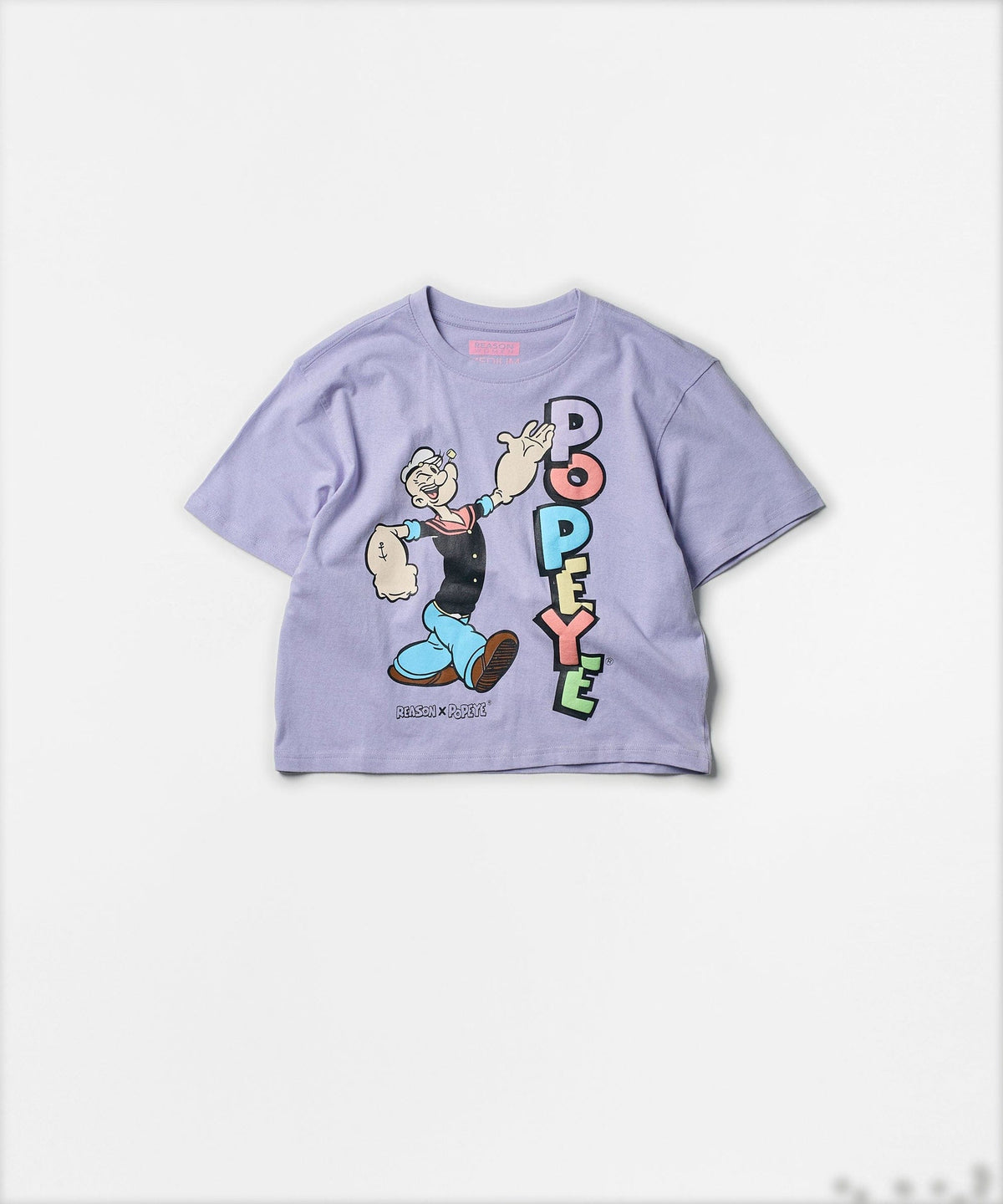 Reason Clothing Customer Favorite Popeye Logo Women's Graphic Cropped Tee - Lilac