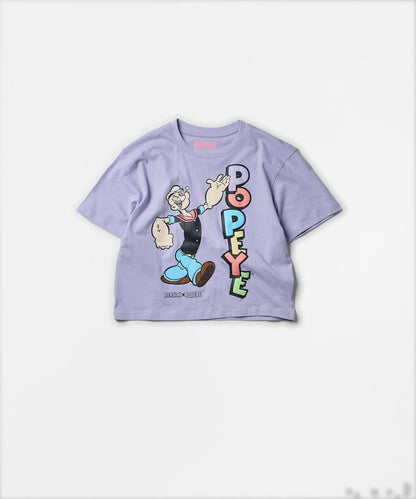Reason Clothing Customer Favorite Popeye Logo Women's Graphic Cropped Tee - Lilac