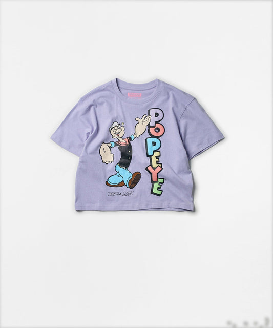 Reason Clothing Customer Favorite Popeye Logo Women's Graphic Cropped Tee - Lilac