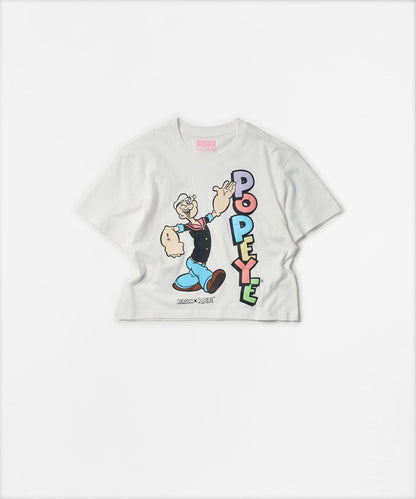 Reason Clothing Popular Popeye Logo Women's Graphic Cropped Short Sleeve Tee - White