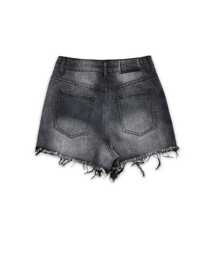 Reason Clothing Everyday Nora Women's Distressed Denim Shorts - Black